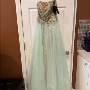 slim fit dress slacks Terani 261M6445 Long Formal Dress– PromGirl main image 1
